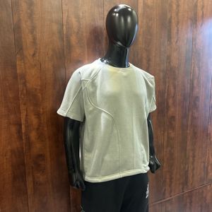 T-shirt décontracté 100% French Terry avec logo personnalisé, tee-shirt streetwear unisexe de haute qualité, col rond, manches courtes, pour homme, OEM - Product Image 3