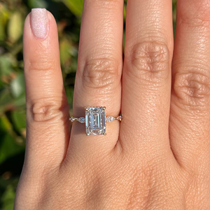 IGI Certified <b>Emerald</b> Lab Grown Diamond Engagement Ring Wedding Ring 3.15Carat Yellow Gold 14k Party Gift Jewelry - Product Image 3