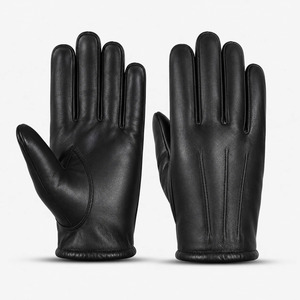 Gants de conduite en cuir de haute qualité, longueur poignet, non doublés, thermiques, style uni, pour l'hiver, usage quotidien, chaleur, confort et activités de plein air - Product Image 1