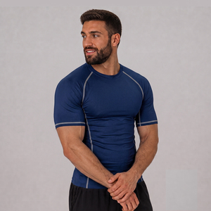 Premium MMA & BJJ <b>Compression</b> Rash Guard Short Sleeve MMA Rash Guard Sublimation Performance Wear <b>Men's</b> BJJ Rash Guard - Product Image 6