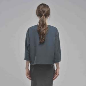 ODM mujer sólido ecológico transpirable de punto de longitud corta elegante frente abierto semiformal ropa chaqueta para otoño - Product Image 3