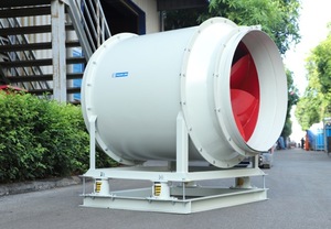 พัดลมแกนหมุน SS400 Steel APL-7-9D พร้อมฐานตั้ง ขับเคลื่อนด้วยสายไฟฟ้า สำหรับดูดควันในห้องใต้ดิน - Product Image 4