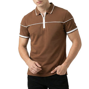 Polo zippé de performance pour homme, col contrasté personnalisé OEM, coupe athlétique, respirant, vêtements de golf, polos en gros - Product Image 6