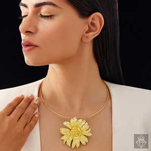 สร้อยคอจี้ดอกทานตะวันชุบทองเครื่องประดับชั้นดีป้องกันการเสื่อมเสีย - Product Image 3