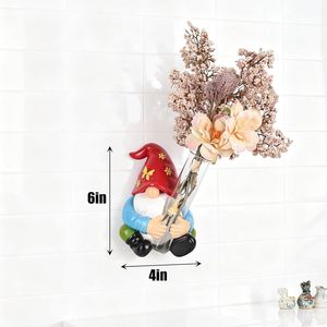 Statua in Resina di Gnomo Unico e Carino, Vaso Decorativo per Esterni, Decorazioni per Alberi, Patio, Giardino, Prato, Portico, Scultura da Parete - Product Image 4