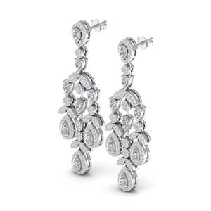 REYES Pendientes Colgantes de Plata de Ley 925 con Diamantes Cultivados en Laboratorio CVD HPHT Personalizados para Mujer, Joyería Fina de Lujo para Bodas - Product Image 3