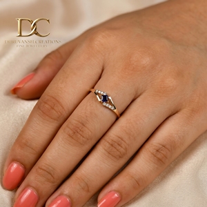 Anillos de Boda y Fiesta de Lujo Personalizados en Oro Sólido de 14 Quilates con Diamantes Cultivados en Laboratorio, Certificados por IGI, con Zafiro Azul Real Cultivado en Laboratorio - Product Image 6