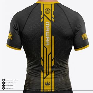 Mawra Rashguard High Quality <b>Custom</b> Sublimated <b>Design</b> <b>Compression</b> Short Sleeve <b>Shirt</b> for Gym Training Fighting Unisex - Product Image 2