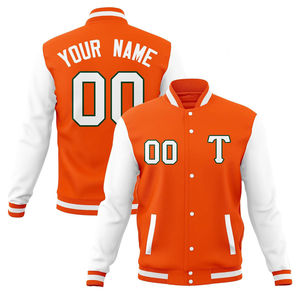 Men's Orange Puffer <b>Jacket</b> Custom Name Number Letter Embroidery Preppy Style Waterproof Reversible <b>Heated</b> Winter Solid Front - Product Image 1