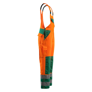 Men High Visibility Orange Work Coverall With Reflective Stripes And Blue Panels - Product Image 4