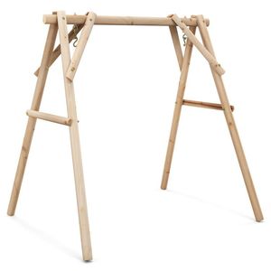 Heavy Duty Wooden Patio <b>Swing</b> <b>Frame</b> with Reinforced Bars Durable Outdoor Furniture - Product Image 3