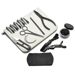 Hair Extension Tools Kit Small & Large Salon <b>Clips</b> Hair Parting <b>Ring</b> C-Shape Extension Needles Hair Extension pliers Beauty Tool - Product Image 6