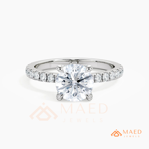 Moissanite Round <b>Solitaire</b> <b>Ring</b> for Women <b>Silver</b> Tone Engagement Anniversary Jewelry Elegant Daily Wear Style - Product Image 5