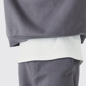 Ensemble de survêtement gris à capuche pour homme, manches longues, couleur unie, tenue décontractée, coton respirant, tenue d'automne, coupe ample avec poches latérales - Product Image 5