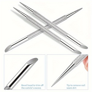 Palito de Acero Inoxidable de Alta Calidad para Limpiar Uñas y Cutículas, Herramienta de Doble Punta para Manicura y Pedicura - Product Image 1