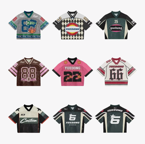 Men Sublimation Polyester Crop Printed Youth Manufacturer Shirt <b>Baseball</b> Football Boxy Fit Cropped Oversized T Shirt Custom - Product Image 4