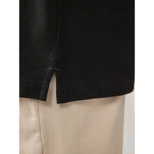 Polo à manches longues pour homme, noir, 100% coton piqué, col boutonné, vêtement décontracté, saison automne - Product Image 4