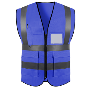 Veste de sécurité fluorescente en polyester recyclé en gros, vêtements de travail réfléchissants à haute visibilité pour les travailleurs du bâtiment - Product Image 5