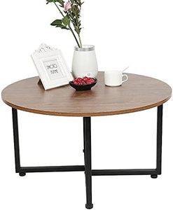 Table basse ronde extensible en bois au design moderne et table à cocktails avec panneaux décoratifs pour salon, chambre et bureau à domicile - Product Image 5