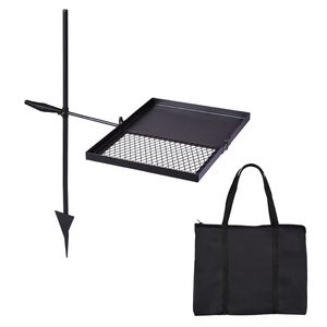 Griglia Portatile Pieghevole Girevole per Falò, Griglia Leggera in Metallo con Borsa per il Trasporto per BBQ e Cottura a Fuoco - Product Image 1