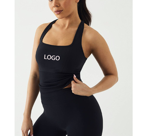 Soutien-gorge de yoga personnalisé à dos croisé, séchage rapide, doux, très élastique, pour l'entraînement en extérieur, sport, dos nu, maintien élevé, haut de sport pour femme - Product Image 1