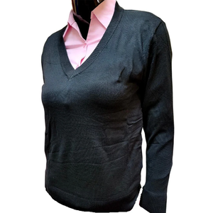 Women Black Winter Button Down Sorority Gear Cardigan Soft Knit Long Sleeve <b>Office</b> Casual Sweater Lightweight Knitwear OEM - Product Image 1
