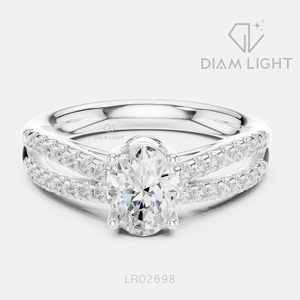 Bague de fiançailles en or blanc 14 carats avec diamant de laboratoire de 1,02 carat, coupe ovale, bague de mariée, certifiée IGI, bijoux fins, cadeau pour femme - Product Image 1