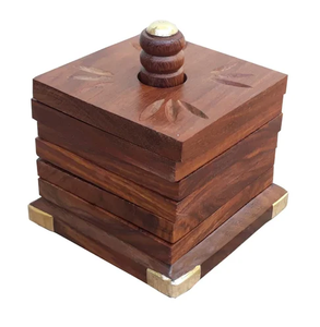 Acacia Wood Coasters Cup <b>Mats</b> With Holder Best Price Hmamered Royal Wood Coaster Wholesale Price - Product Image 2