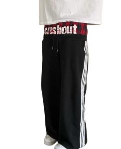 Pantalon de survêtement double taille délavé à l'acide pour hommes jambe large délavée Baggy Streetwear Joggers et pantalons empilés - Product Image 5