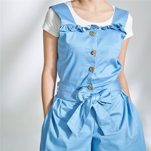 ODM mujeres de cintura alta transpirable suelta pantorrilla longitud de algodón poliéster pantalones monos - Product Image 2