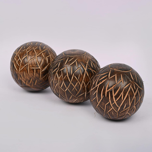 Ensemble de 3 boules décoratives en bois pour la maison, boules en bois faites à la main pour centre de table, présentoir de bol, salon, chambre, bureau - Product Image 6