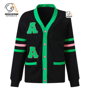 Suéter Cárdigan Largo de Punto Abierto por Delante para Mujer, Moda Alpha Kapa Soror, Otoño-Invierno, Venta al Por Mayor - Product Image 3