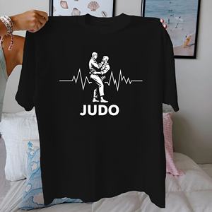 JUDO acción silueta diseño puro algodón Mujer camiseta ajuste cómodo - Product Image 2