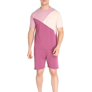 Factory Customized Printed Logo Wash 2-Piece Plus Size Breathable Quick Dry Polyester/Cotton Casual Mens T-Shirt Shorts <b>Set</b> - Product Image 1