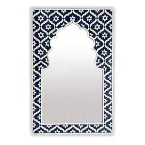 Handcrafted Modern Eco-friendly Bone Inlay <b>Mirror</b> <b>Frame</b> Floral Design Luxury Wall Decor for Bedroom Living Room - Product Image 2