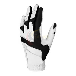 Achetez des gants de golf en cuir Cabretta blanc de qualité supérieure pour hommes, tissu respirant, logo personnalisé pour le sport - Product Image 4