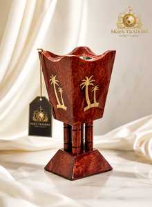Quemador de Incienso Árabe Tradicional de Acero Inoxidable con Flores de Mosaico Coloridas y Adornos Dorados, Porta Incienso Oud para la Temporada de Otoño - Product Image 3