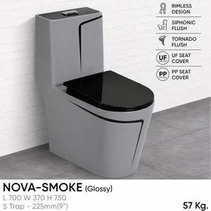 NOVA (7 COULEURS) WC MURALE MONOBLOC DESIGN ALLONGÉ MODERNE avec évacuation S-Trap et P-Trap, finition marbre pour salle de bain - Product Image 2