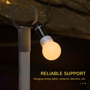 Pali per Luci LED a Stringa Poligonali per Patio, Giardino, Terrazza, 10FT, Confezione da 2, Supporto in Acciaio per Illuminazione per Matrimoni e Feste - Product Image 4