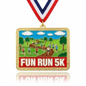 Médaille de course à pied 5k en métal, souvenir personnalisé pour les finalistes - Product Image 4