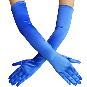 Gants longs en satin élastique pour mariée, 52 cm, au-dessus du coude, pour performance - Product Image 4