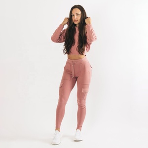Manufacture Adjustable Heavyweight 400gsm French Terry Plain Blank Oversized 2-piece Fleece Winter Hooded <b>Women</b> Cropped <b>Hoodie</b> - Product Image 5