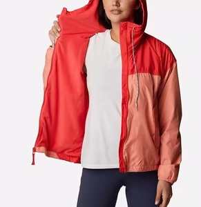 Chaqueta Deportiva Ligera Impermeable con Logotipo Personalizado para Gimnasio, Chaqueta Corta con Capucha Ajustable para Mujer, Cortavientos para Correr - Product Image 2