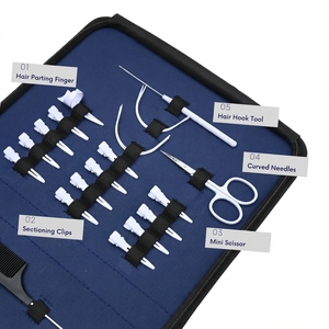 Kit d'outils professionnels pour extensions de cheveux à micro-anneaux avec pince à sertir, peigne à crochets et pinces - Product Image 4