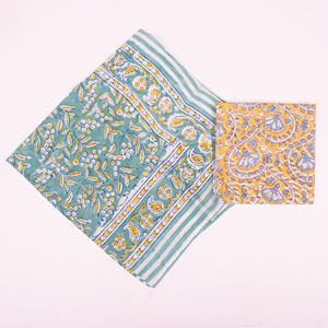 Pañuelo Cuadrado Ecológico de Algodón Hecho a Mano con Estampado Paisley, Estilo Bohemio Multicolor - Product Image 4