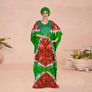 Caftán Farasha Modesto de Rayón con Pecho Decorado en Contraste, Mangas Anchas Drapeadas, Elegante y Largo para Ocasiones de Eid - Product Image 3