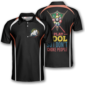 Polo personnalisé pour homme, noir et jaune, imprimé billes de billard, manches courtes, séchage rapide, vêtement de sport décontracté, maillot d'équipe - Product Image 4