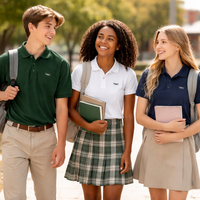 Uniformes scolaires en coton personnalisés pour enfants, unisexes, en gros, avec étiquettes tissées sur mesure - Fabricant OEM offrant une livraison rapide d'échantillons