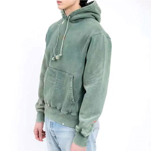 Sudadera con Capucha 100% Algodón con Lavado Ácido para Hombre, Ligera, de Secado Rápido, Personalizada con Impresión de Logotipo, Sólida, OEM, Gran Venta - Product Image 3