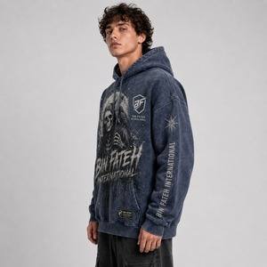 Sweat à capuche respirant et à séchage rapide pour hommes, en coton, effet délavé à l'acide, prix de gros, sweat à capuche épais délavé à l'acide pour garçons - Product Image 5